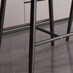 Modern Off-White Leather Curved Back Counter Bar Stools