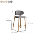 Modern Off-White Leather Curved Back Counter Bar Stools