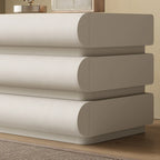 Modern Bedside Table with 3 Drawers in Off-White