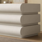 Modern Bedside Table with 3 Drawers in Off-White