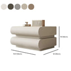 Modern Bedside Table with 3 Drawers in Off-White
