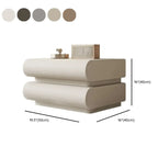 Modern Bedside Table with 3 Drawers in Off-White