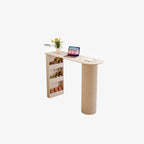 Modern Free Form White Stone Metal 3-Tier Shelf Bar Tables