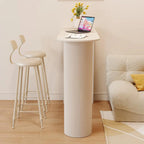 Modern Free Form White Stone Metal 3-Tier Shelf Bar Tables