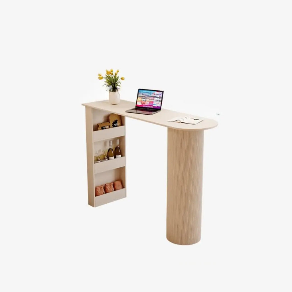 Modern Free Form White Stone Metal 3-Tier Shelf Bar Tables