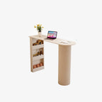 Modern Free Form White Stone Metal 3-Tier Shelf Bar Tables