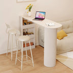 Modern Free Form White Stone Metal 3-Tier Shelf Bar Tables