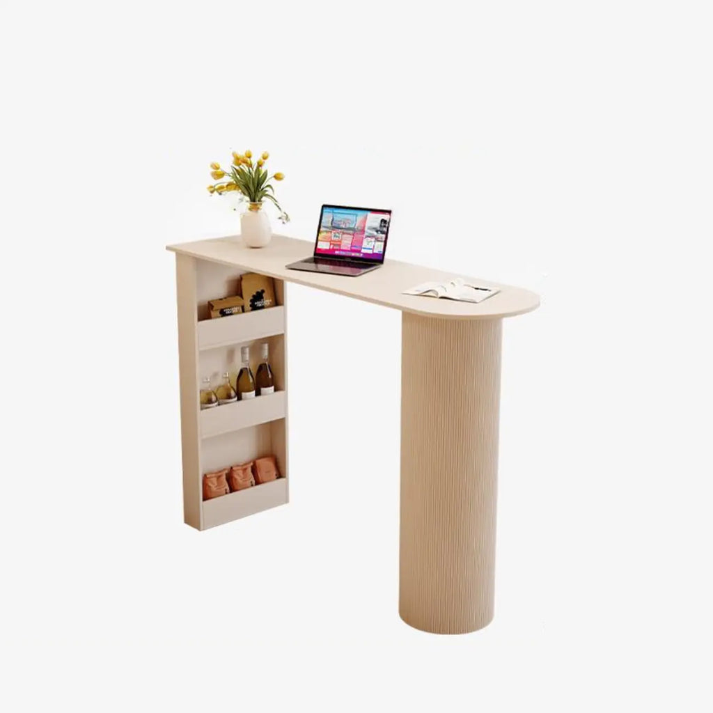 Modern Free Form White Stone Metal 3-Tier Shelf Bar Tables