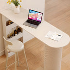 Modern Free Form White Stone Metal 3-Tier Shelf Bar Tables