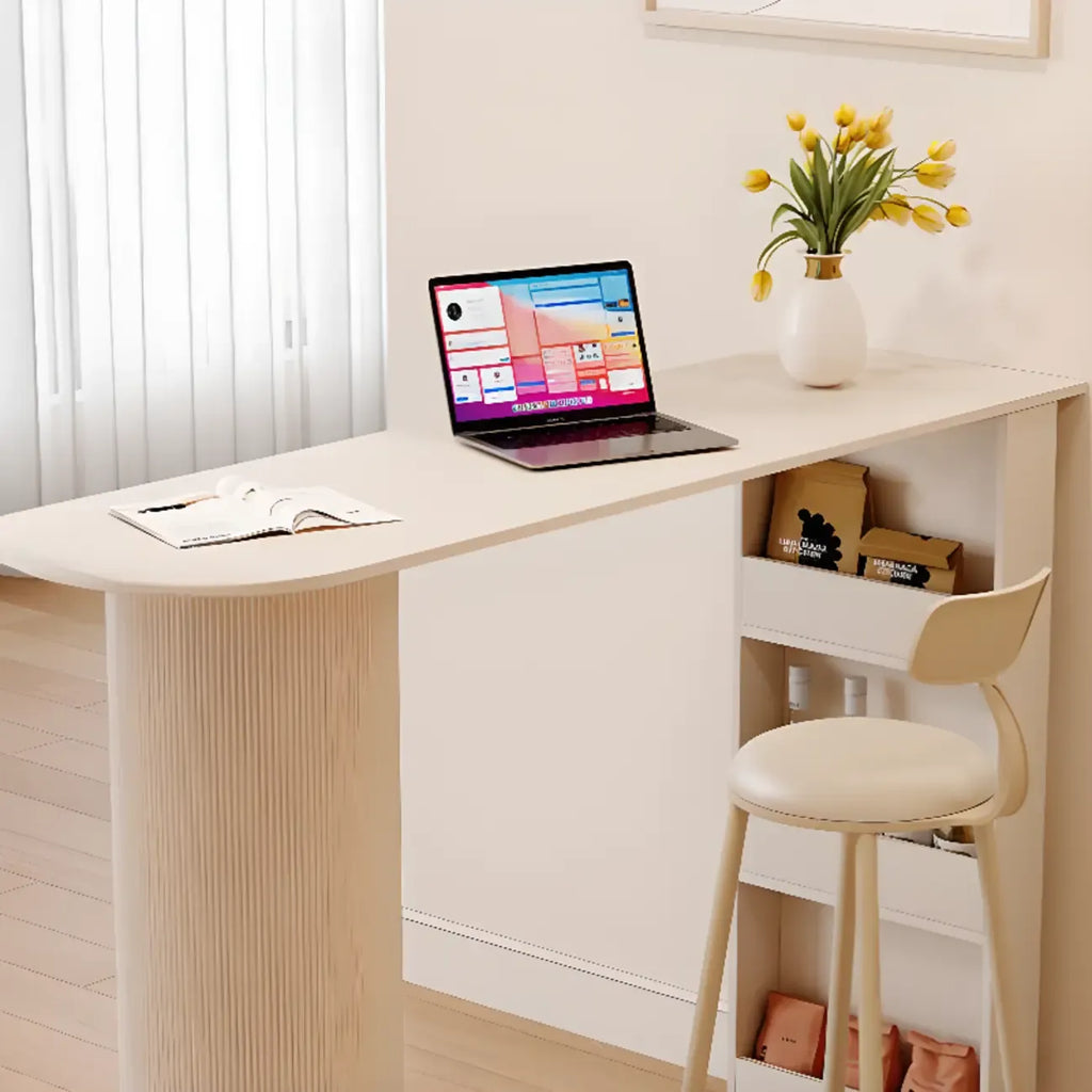 Modern Free Form White Stone Metal 3-Tier Shelf Bar Tables