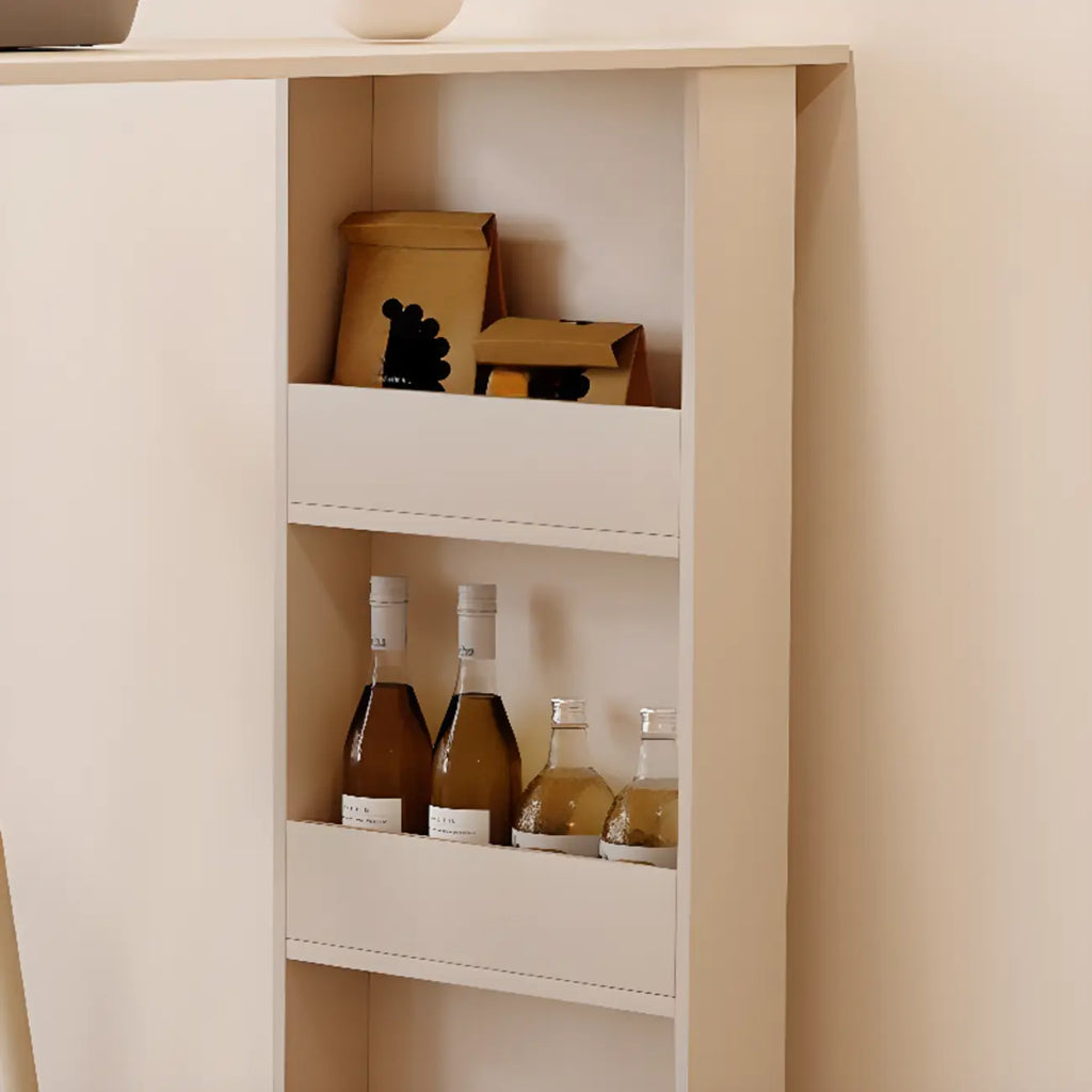 Modern Free Form White Stone Metal 3-Tier Shelf Bar Tables