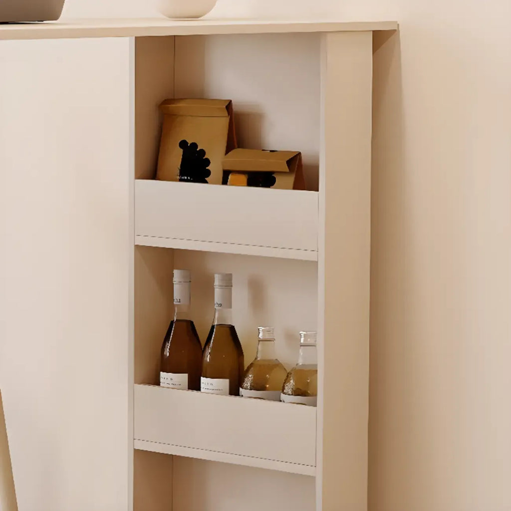 Modern Free Form White Stone Metal 3-Tier Shelf Bar Tables