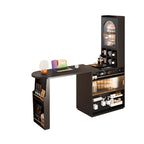 Modern Black Wood Convertible Space-Saving Storage Bar Tables