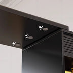 Modern Black Wood Convertible Space-Saving Storage Bar Tables