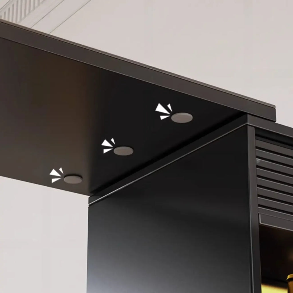Modern Black Wood Convertible Space-Saving Storage Bar Tables