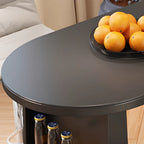 Modern Black Wood Convertible Space-Saving Storage Bar Tables