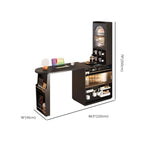 Modern Black Wood Convertible Space-Saving Storage Bar Tables
