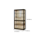 Modern Black Clear Glass LED Adjustable Display Cabinet