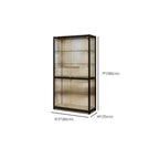 Modern Black Clear Glass LED Adjustable Display Cabinet