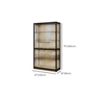 Modern Black Clear Glass LED Adjustable Display Cabinet