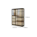 Modern Black Clear Glass LED Adjustable Display Cabinet