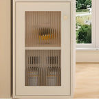 Modern Free Form White Slate Wood Storage Bar Tables