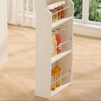 Modern Free Form White Slate Wood Storage Bar Tables