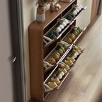3-Tier Drop-Front Wood Entryway Shoe Storage