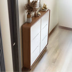 3-Tier Drop-Front Wood Entryway Shoe Storage