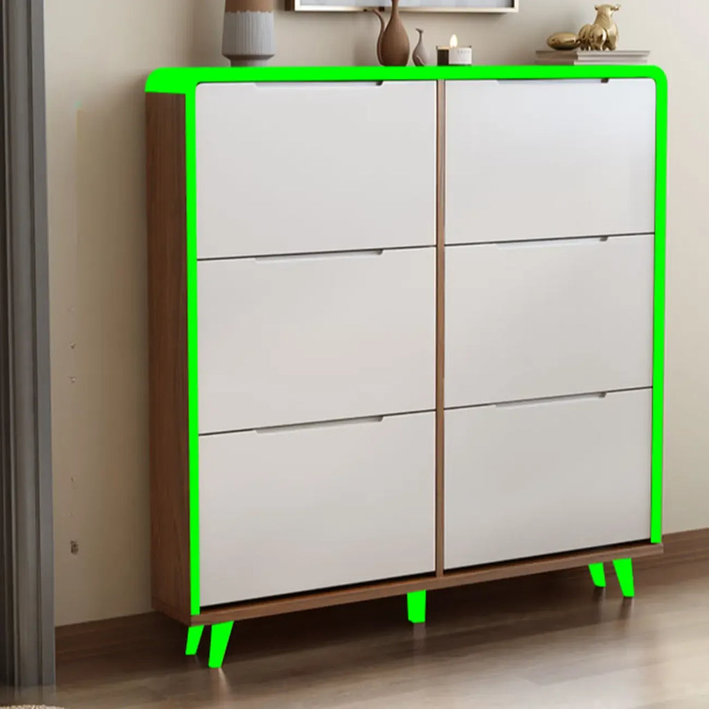 3-Tier Drop-Front Wood Entryway Shoe Storage