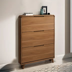 3-Tier Drop-Front Wood Entryway Shoe Storage