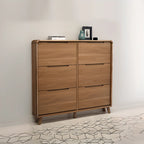 3-Tier Drop-Front Wood Entryway Shoe Storage