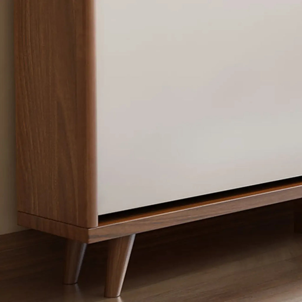 3-Tier Drop-Front Wood Entryway Shoe Storage