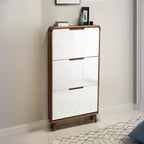 3-Tier Drop-Front Wood Entryway Shoe Storage
