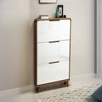 3-Tier Drop-Front Wood Entryway Shoe Storage