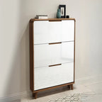 3-Tier Drop-Front Wood Entryway Shoe Storage