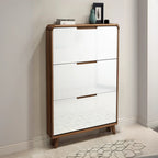 3-Tier Drop-Front Wood Entryway Shoe Storage