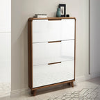 3-Tier Drop-Front Wood Entryway Shoe Storage