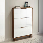 3-Tier Drop-Front Wood Entryway Shoe Storage