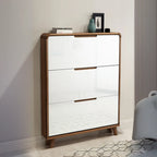 3-Tier Drop-Front Wood Entryway Shoe Storage