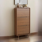 3-Tier Drop-Front Wood Entryway Shoe Storage