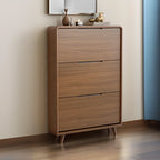 3-Tier Drop-Front Wood Entryway Shoe Storage