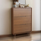 3-Tier Drop-Front Wood Entryway Shoe Storage