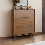 3-Tier Drop-Front Wood Entryway Shoe Storage