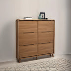 3-Tier Drop-Front Wood Entryway Shoe Storage