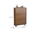 3-Tier Drop-Front Wood Entryway Shoe Storage