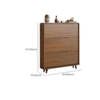 3-Tier Drop-Front Wood Entryway Shoe Storage