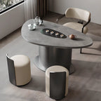 Modern Faux Leather Arm Dining Chair with Alloy Legs