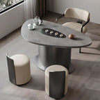 Modern Faux Leather Arm Dining Chair with Alloy Legs
