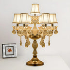 Luxury Gold Multi-Light Crystal Candelabra Table Lamp